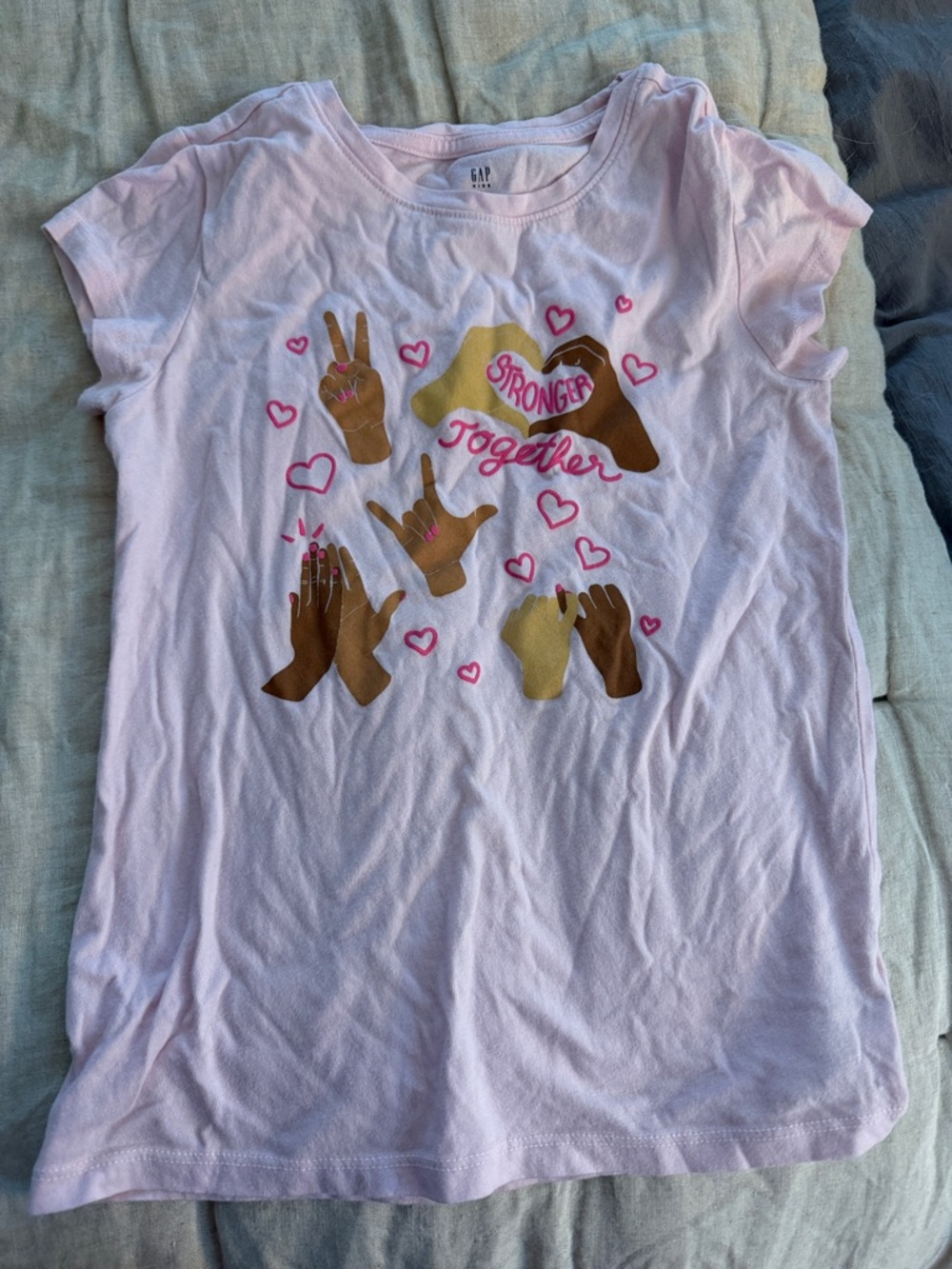 GAP Light Pink 'Stronger Together' Graphic Tee